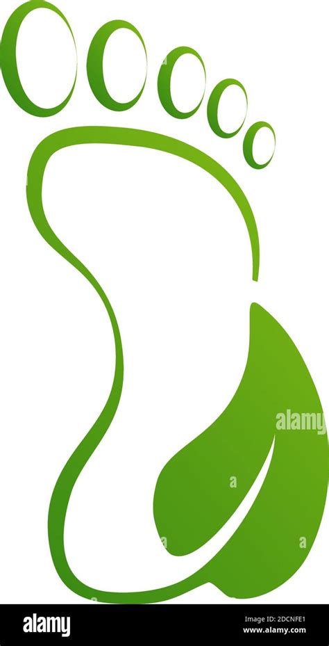 Ecological Footprint Symbol Green Leaf Eco Outline Logo Vector