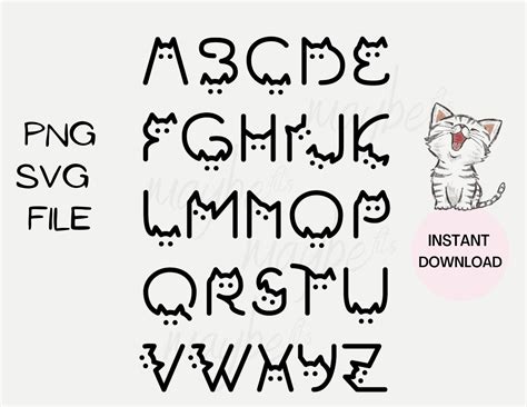 Cat Font Svg Cat Alphabet Svg Cat Letters Svg Cat Numbers Etsy | The ...