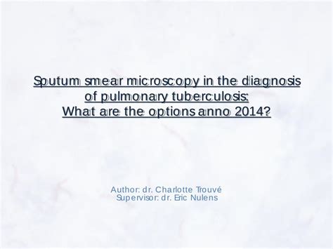 (PDF) Sputum smear microscopy in the diagnosis of pulmonary - DOKUMEN.TIPS