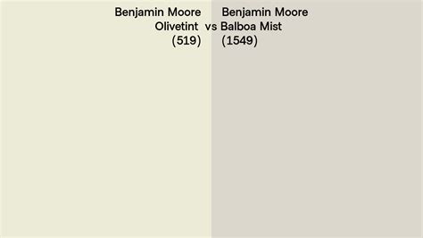 Benjamin Moore Olivetint Vs Balboa Mist Side By Side Comparison