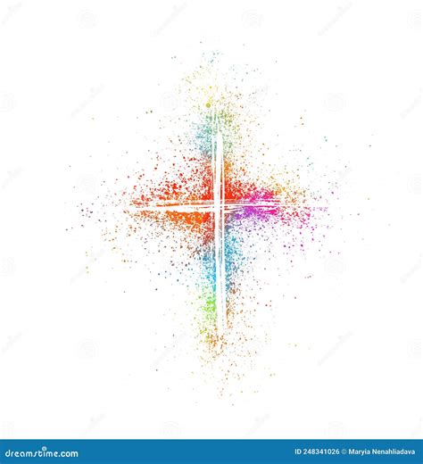 Cruz Religiosa Multicolor Pascua Feliz Ilustraci N Vectorial