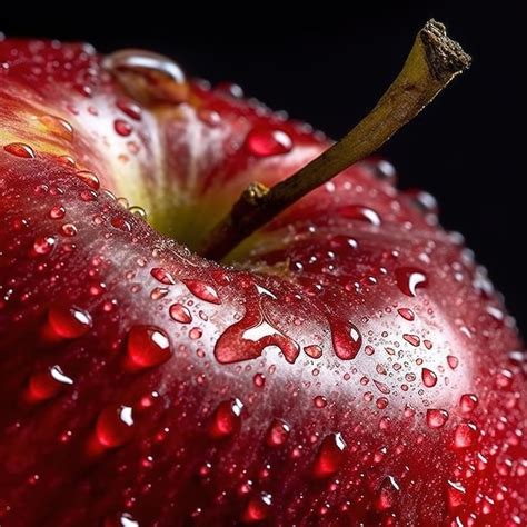 Premium AI Image Red Apple With Water Drops On It