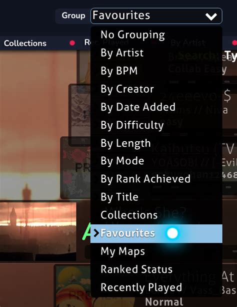Allow Filtering Based On A User S Online Favorite Beatmaps Ppy Osu