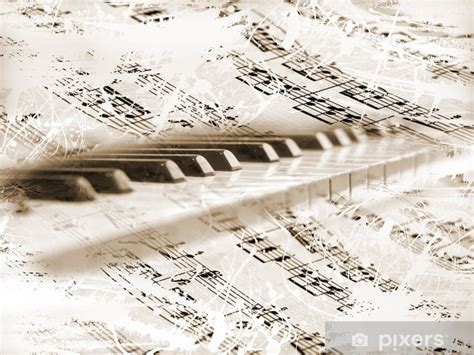 Carta Da Parati Piano Keys Con Le Note Musicali Pixers It