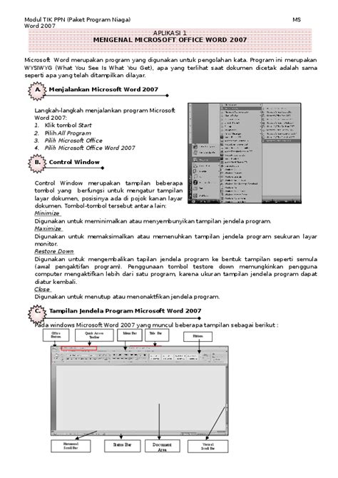 Doc Modul Praktikum Microsoft Office Word 2007 Amee Moelyadi