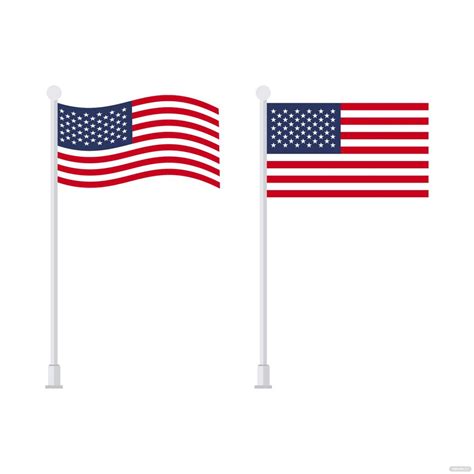 American Flag Pole Vector in Illustrator, SVG, JPG, EPS, PNG - Download ...