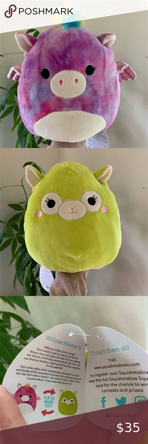 Squishmallow Flip A Mallow Willow Kimberly 12” School Paper Getting