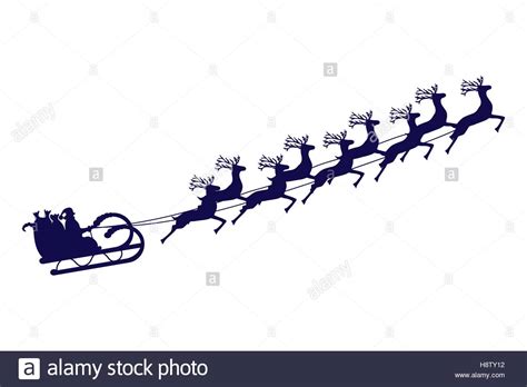 Sleigh And Reindeer Silhouette at GetDrawings | Free download