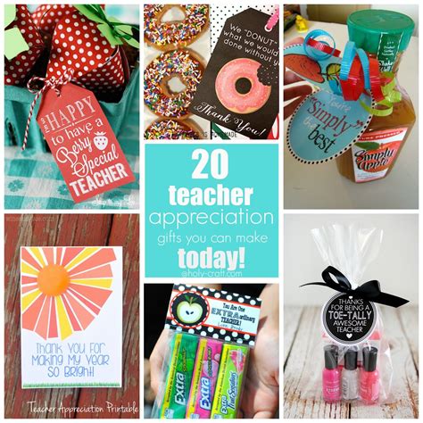 20 Teacher appreciation gifts you can make today! | Teacher appreciation gifts, Back to school