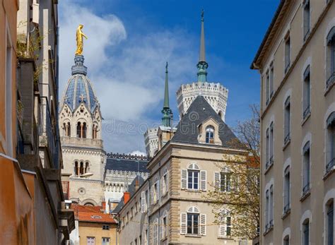 Lyon. Basilica Notre Dame. stock image. Image of tourism - 115668035