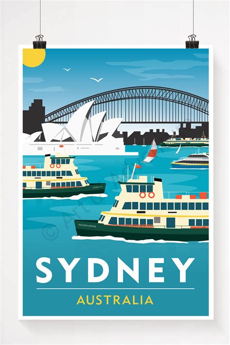 Sydney Ferries Australia Poster / A4 A3 Print / Travel | Etsy