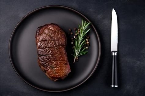 Premium AI Image Red Meat Fried Ribeye Food Beef Background Grill