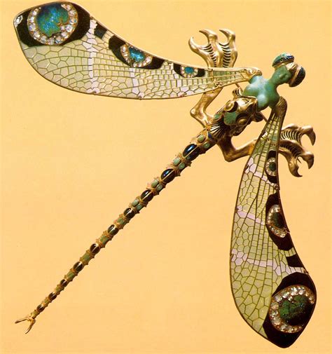 René Lalique Bodice Ornament Dragonfly Woman 1897 98 Gold enamel