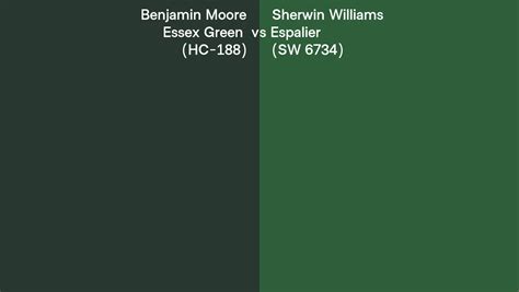 Benjamin Moore Essex Green HC 188 Vs Sherwin Williams Espalier SW