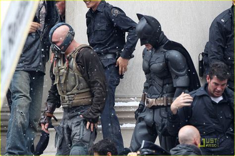 Tom Hardy Christian Bale Bane Batman Battle Photo