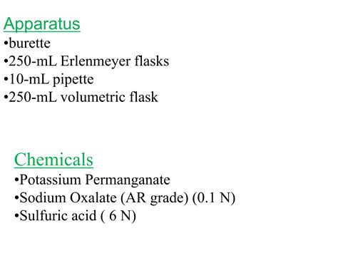 Potassium Permanganate Titrations Ppt