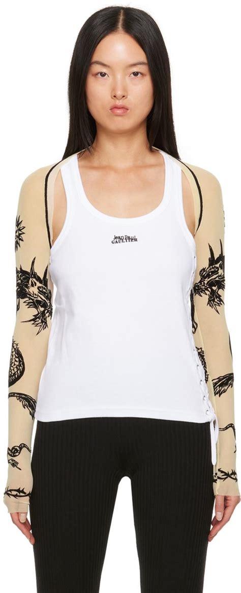 Jean Paul Gaultier Off Safe Sex Cardigan In White Lyst
