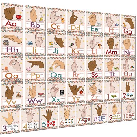 Buy YIYDONG 36 Pieces ASL Alphabet Line Bulletin Board Set ABC Number