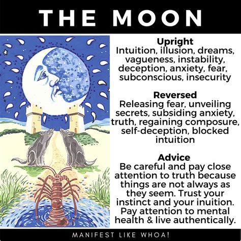 The Moon Tarot Card Guide And Meanings Tarot Major Arcana The Moon