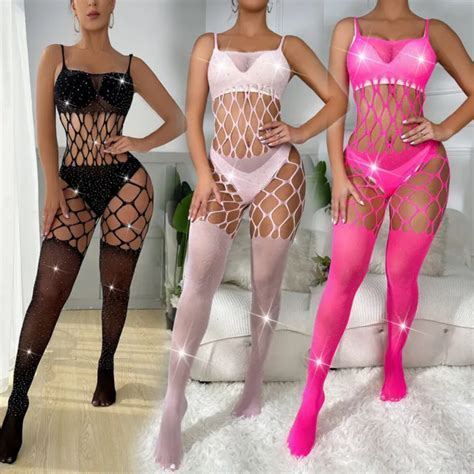 Lingerie Femme Entrejambe Bas De Corps Nuisette Strass R Sille Body