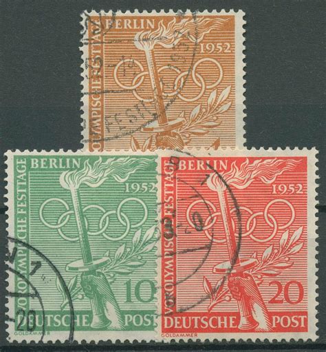 Berlin 1952 Vorolympische Festtage 88 90 Gestempelt Briefmarken Dr