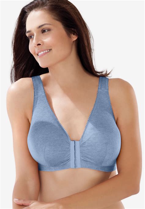 Leading Lady® Meryl Cotton Front Close Wireless Bra Plus Sizesports