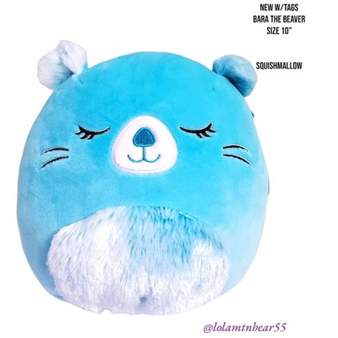 Squishmallows Toys New Wtags Bara The Blue Beaver Squishmallow Lrg