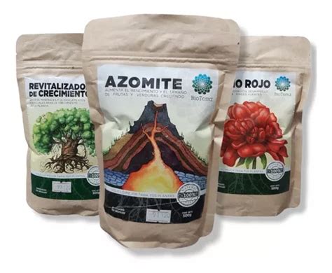 Pack Productos Bioterra Azomite Guano Rojo Revitalizador Cuotas