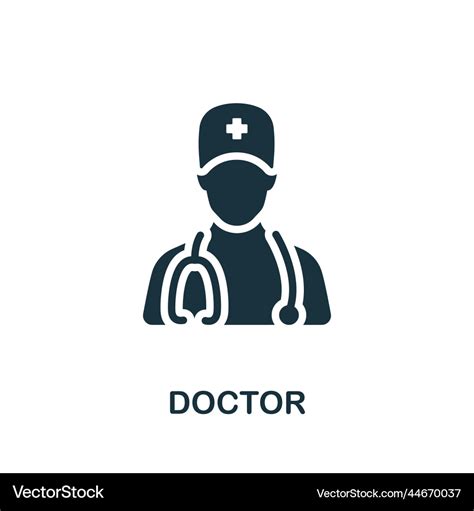 Doctor Icon Monochrome Simple Healthcare Icon For Vector Image