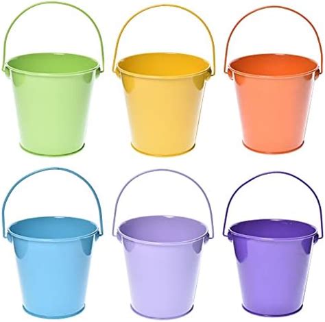 Amazon Bokon 24 Pack Colored Metal Bucket 6 X 4 3 X 5 Inch Small