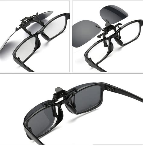 Polarized Clip On Flip Up Sunglasses Eyewear Clip For Myopia Glasses