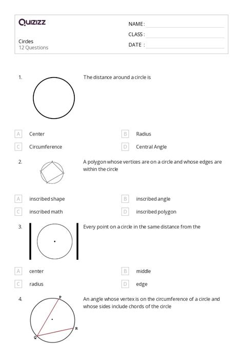 50 Circles Worksheets For 8th Class On Quizizz Free And Printable