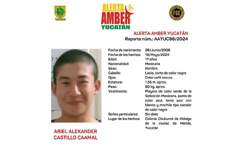 Alerta Amber Buscan Al Joven Ariel Castillo En Yucat N