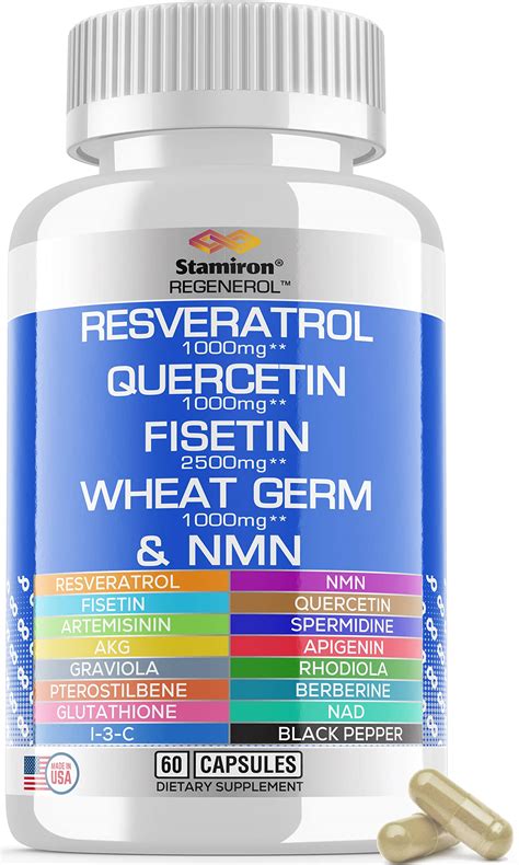 Resveratrol 1000mg Fisetin 2500mg Quercetin 1000mg Spe B0B3QDMV11