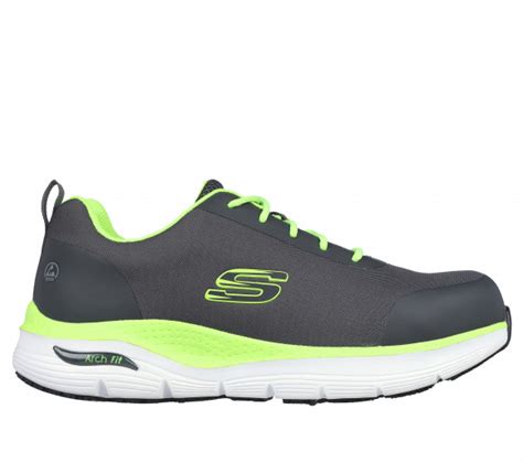 Skechers Men S Work Arch Fit Sr Ringstap Sneaker In Charcoal Lime