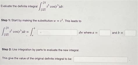 Solved Evaluate The Definite Integral Cos T Dt Step Chegg