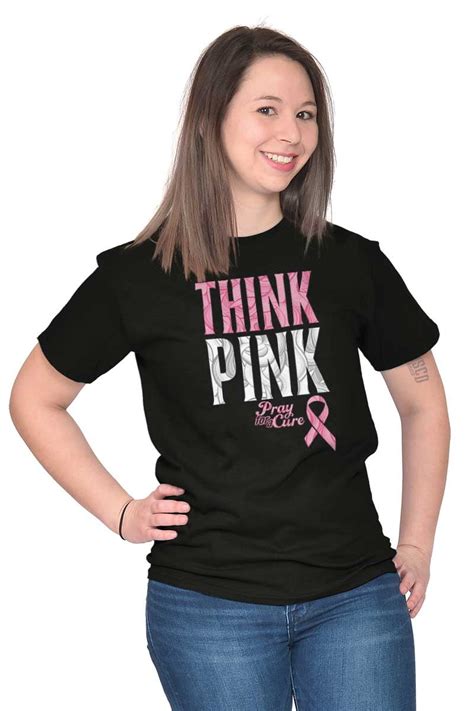 Brisco Brands Pink Ribbon Cure Breast Cancer Awareness Womens Graphic T Shirt Tees Brisco