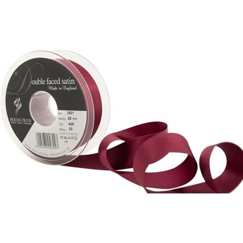 3501 Ruban De Satin Double Face Polyester Bordeaux 25 Mm N2314