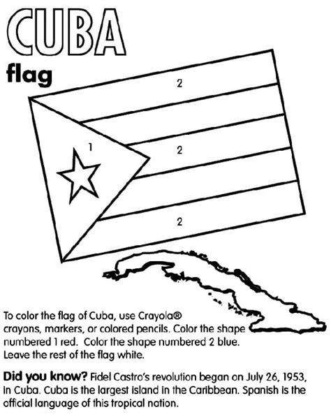 Cuba Flag And Map Coloring Page Free Printable Coloring Pages For Kids