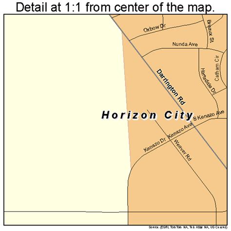 Horizon City Texas Street Map 4834832