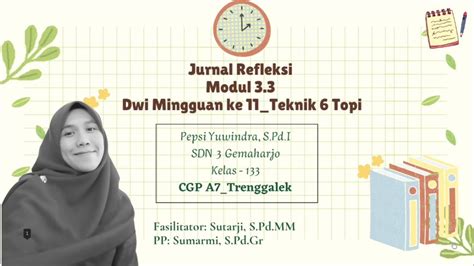 Jurnal Refleksi Dwi Mingguan Ke 11 Teknik 6 Topi Modul 3 3 YouTube