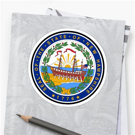 "State of New Hampshire Seal" Sticker by BankrobberGus | Redbubble