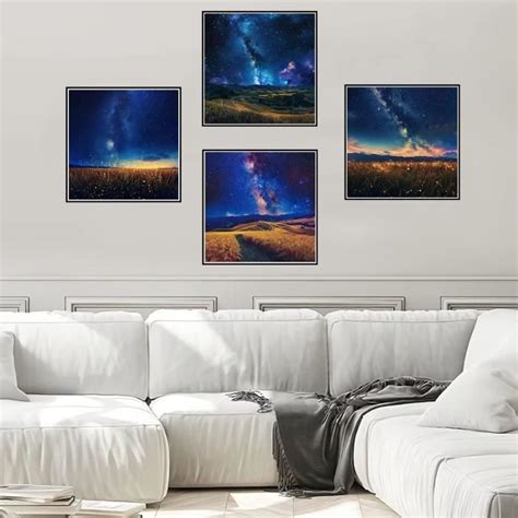 5D Diamond Painting Ciel Étoilé 4 Packs Diy Vue Nocturne Broderie