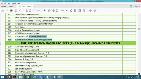 BCA MCA Final Year Project List YouTube