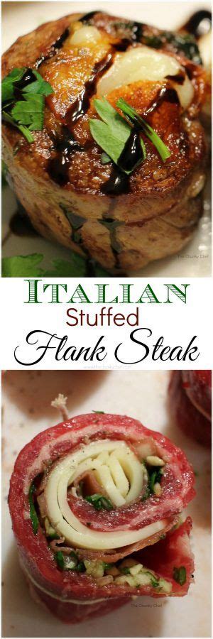 Tender Flank Steak Rolled Up With Garlic Herbs Prosciutto Ham