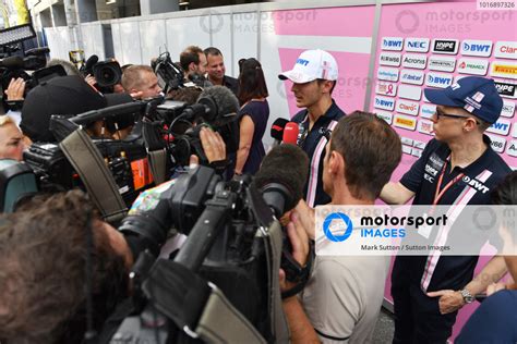 Esteban Ocon Racing Point Force India F Team Talks With The Media