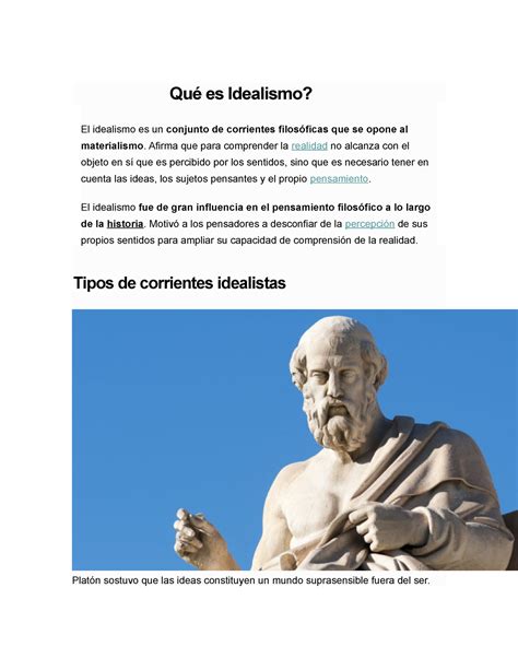 EL Idealismo III nada Qué es Idealismo El idealismo es un conjunto