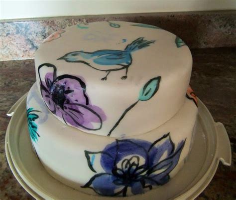 Watercolor Painted Fondant Cake Bakery Cakes Amazing Cakes