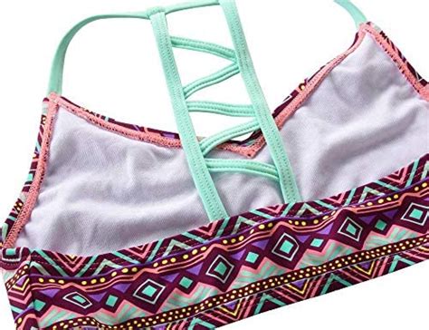 Amazon Hilor Girl S Strappy Bikini Set Two Piece Swimsuits Side Tie Hipster Swimwear