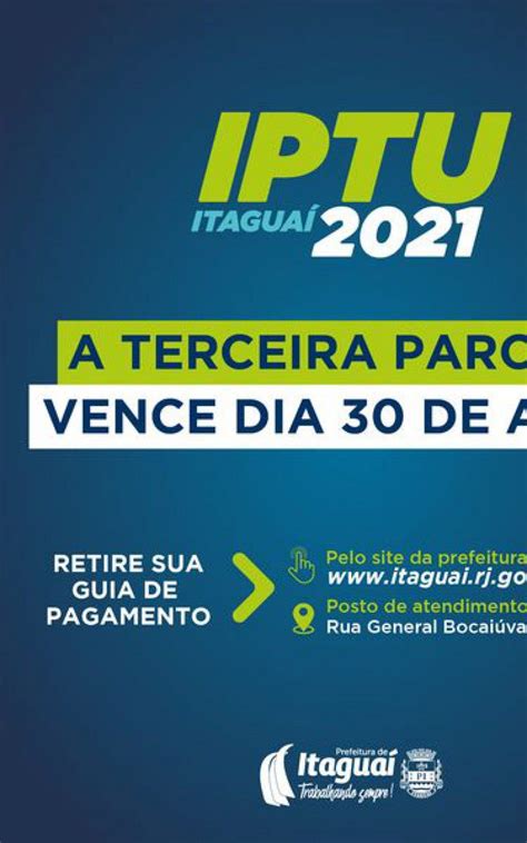 Terceira parcela do IPTU em Itaguaí vence dia 30 de abril Itaguaí O Dia